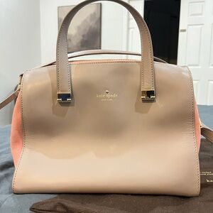 Kate Spade Taupe and Rose Satchel - LIKE NEW